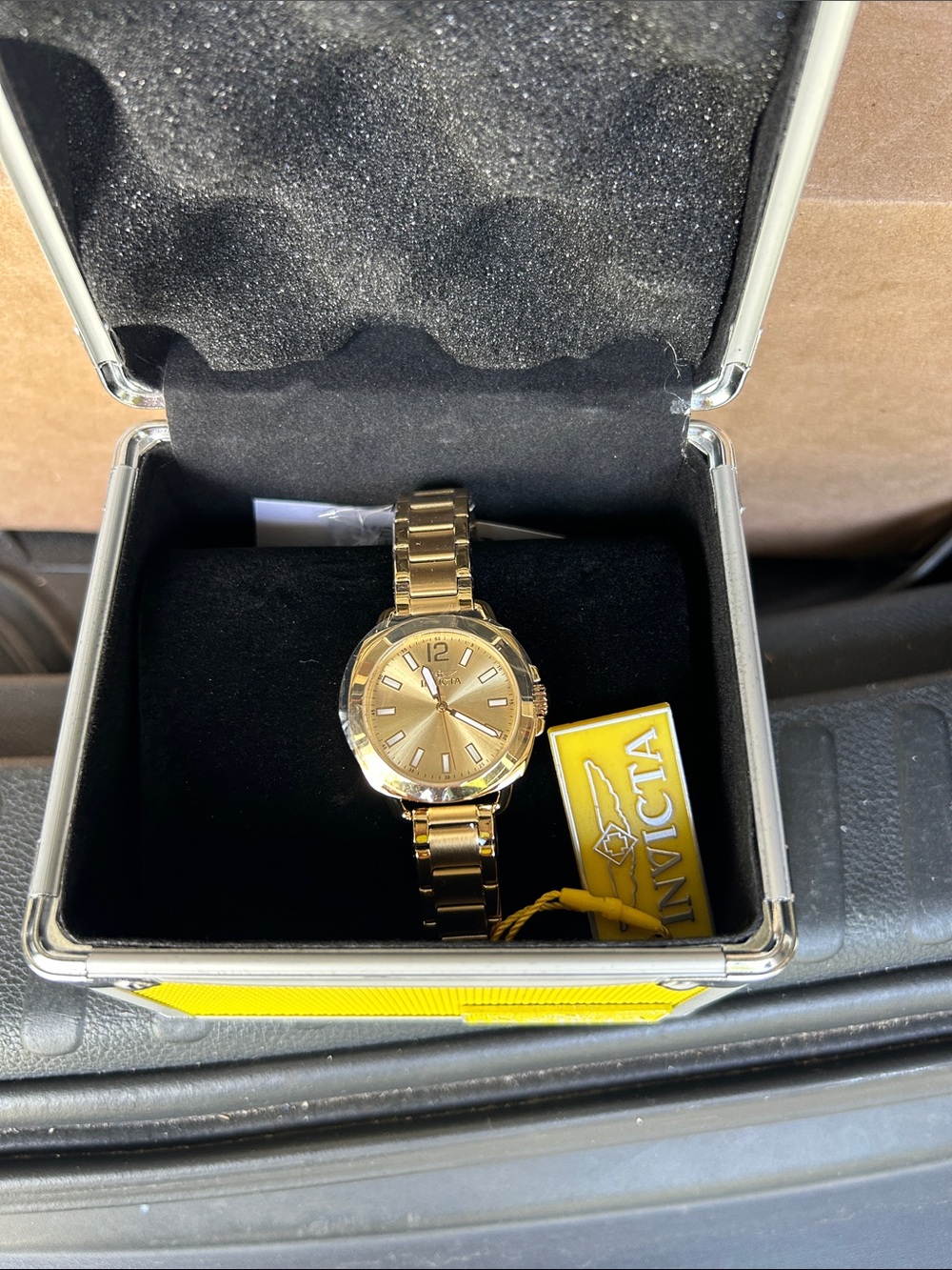 Invicta Gold Stainless Steel Bracelet Watch with Champagne Dial
